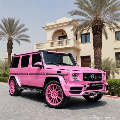 Pink Brabus G-Class and Yamaha R7 by Dubai Villa | Stable Diffusion Online