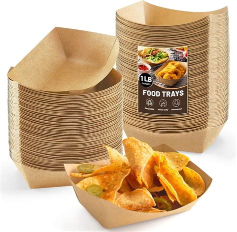 Amazon.com | ZORRITA 1 Lb Small Paper Food Trays - 100 Pack Disposable ...