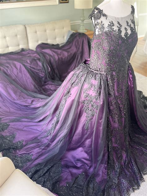 Purple And Black Wedding Dress