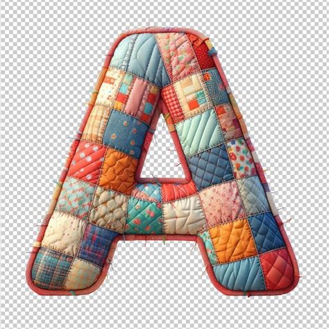 A letter a on a colorful blanket with a pattern of squares | Premium AI ...