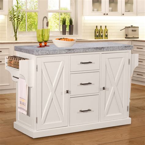 White Kitchen Island With Stone Top at Oscar Goff blog