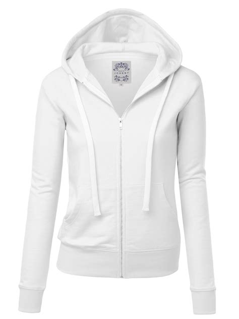 Made by Johnny - MBJ WSK954 Womens Active Fleece Zip Up Hoodie Sweater ...