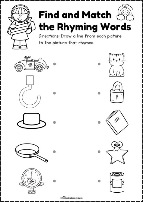 Free Rhyming Words Worksheets - The Mum Educates