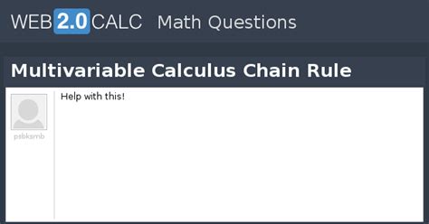 Image result for Multivariable Chain Rule Examples