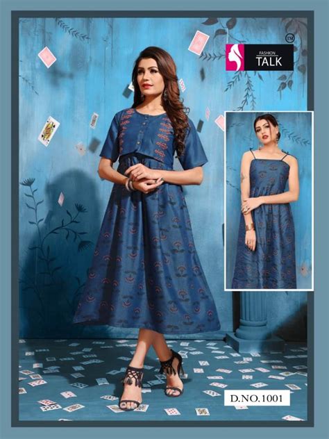 Tucute By Fashion Talk Heavy Rayon Jacket Style Western Kurti Catalogue