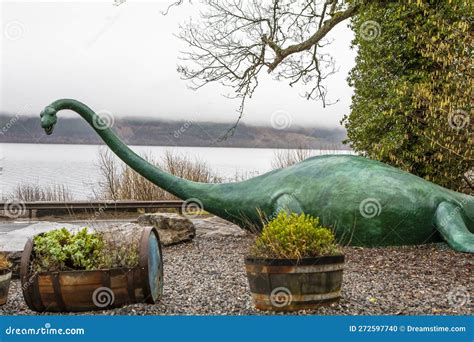 Loch Ness Monster Statue at Loch Ness in Scotland Editorial Image ...