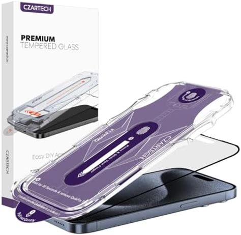 CZARTECH Auto Align Tempered Glass Guard Matte for iPhone 15 Pro Edge ...