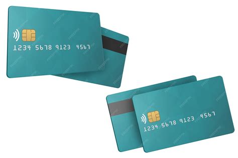 Premium Photo | Realistic credit cards template isolated. Two poses of ...