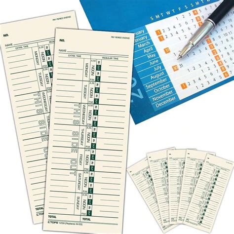 50 folhas de cartão de ponto de funcionário, cartões de ponto duráveis ...