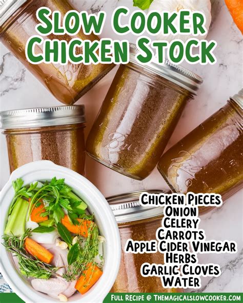 Slow Cooker Chicken Stock - The Magical Slow Cooker