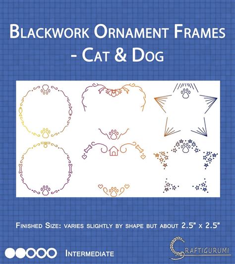 Blackwork Ornament Frames: Cat & Dog - Cross Stitch Pattern - Etsy