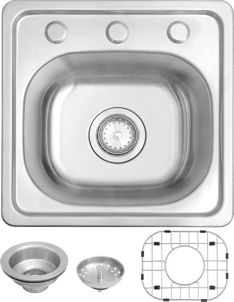 Elkay D115151 Dayton Single Bowl Drop-in Stainless Steel Bar Sink 15 x ...