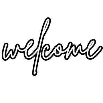 Welcome in a Cursive Writing in Black Colour Stock Photo - Illustration ...