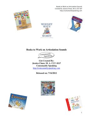 Fillable Online Books to Work on Articulation Sounds - Consonantly ...