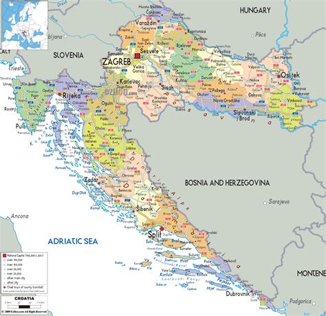 Maps of Croatia | Detailed map of Croatia in English | Tourist map ...