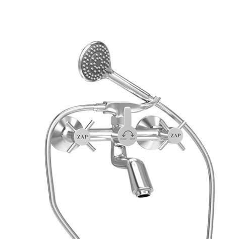 Caster Series Chrome 2-in-1 Mixer Tap with Hand Shower – Zap Bath Fittings