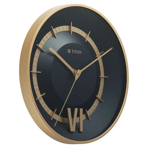Buy Online Titan Contemporary Wall Clock with Blue Dial Silent Sweep ...