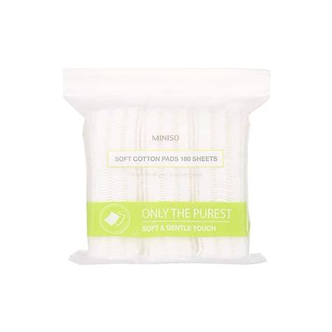 MINISO Soft Cotton Pads 180 Sheets Cosmetic Facial Cleansing Wipes for ...