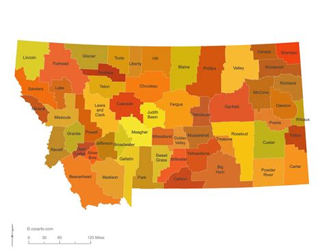 Montana State Maps: Counties (All 56 Montana Counties) | CCCarto