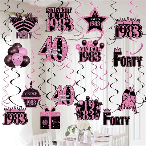 Buy 40th Birthday Decorations Women, 45pcs Happy 40 Birthday Party ...
