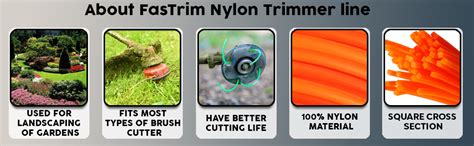 FASTRIM 3.5Mm(0.14 Inch) 40 Metre Square/White/Grass Cutter/Nylon ...
