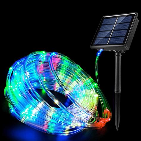 Merkaren Solar Rope Lights 33Ft 100 LEDs Solar Rope Lights Outdoor ...