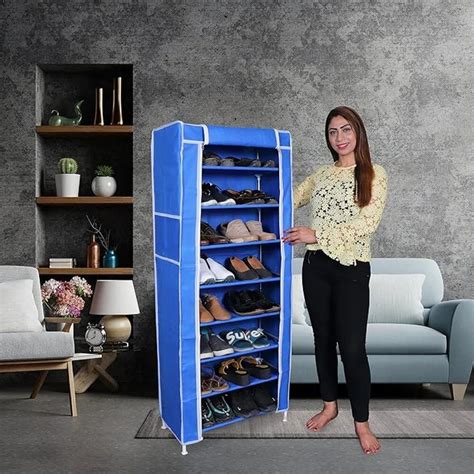 Shoe Rack - PARASNATH Mild Steel Red Colour 9-10 Layer Utility Shoe ...