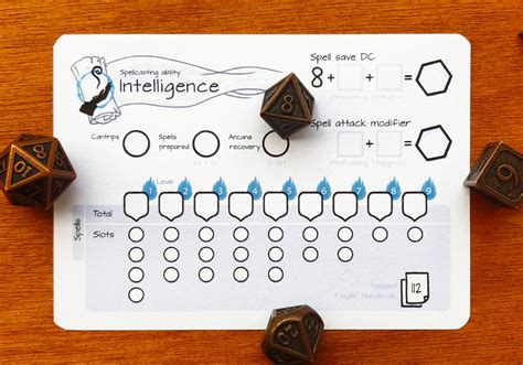 Wizard Spell Slot Tracker – Dnd 5e | PDF - Etsy | Dnd character sheet ...