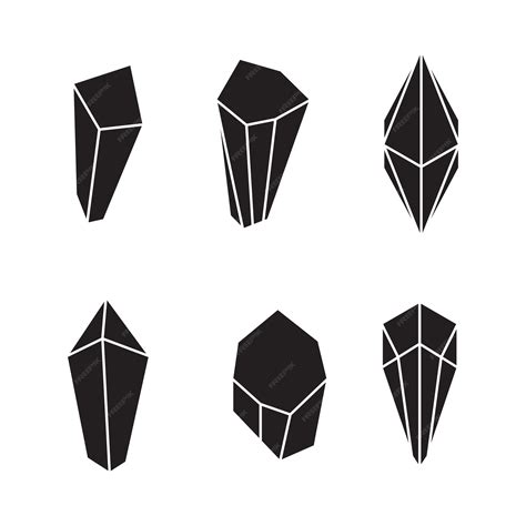 Premium Vector | Crystal silhouette icons Sign kit of gemstone Mineral pictogram collection