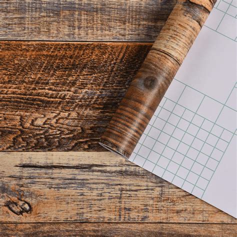 Wenmer 17.71" x 197" Brown Wood Peel and Stick Wallpaper Shiplap Self ...