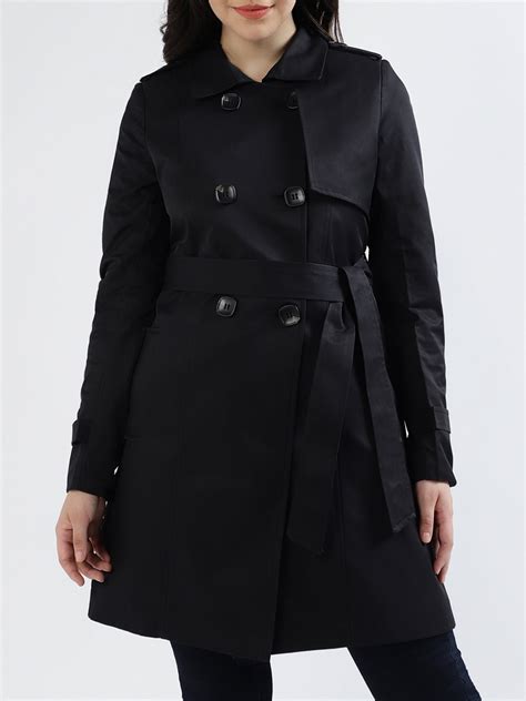 Shop Centre Stage Women Solid Collar Full Sleeves Overcoat Online ...