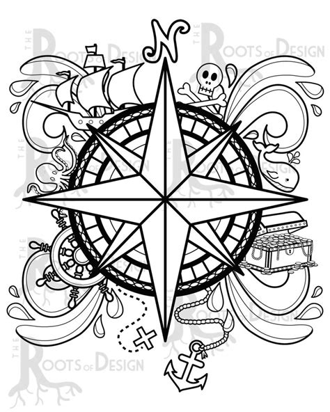 Image result for Pirate Compass Drawing