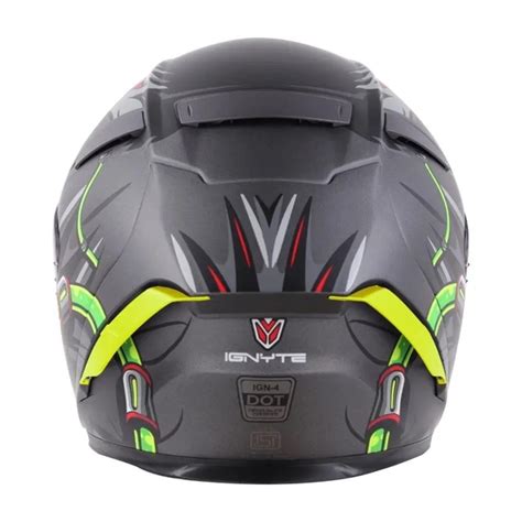 IGNYTE IGN-4 Trever ISI/DOT Certified Full Face Helmet Helmet (Grey ...