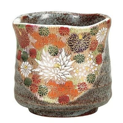 Buy japanese yunomi tea cup gold flower kutani yakiware Online at ...