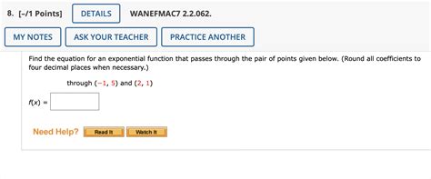 Find an Exponential Function From 2 Points 的图像结果