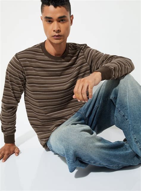 Buy URB_N Men Striped Oversized T-shirt Online at just Rs. 699.0 ...