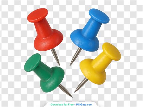 Realistic Red Yellow Green Push Pins Free PNG - PNGate