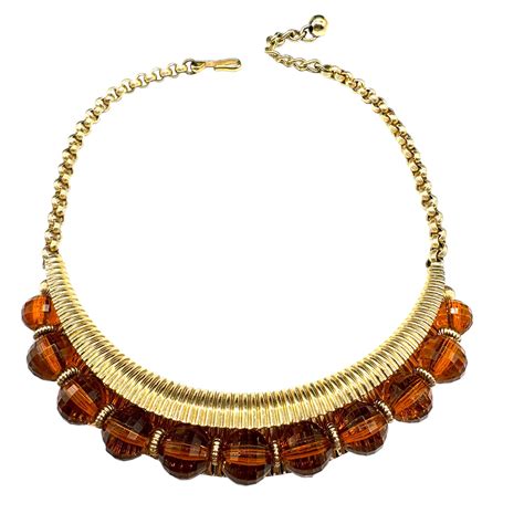 Napier 1950s Faceted Amber Bead Collar Necklace - The Napier Book ...