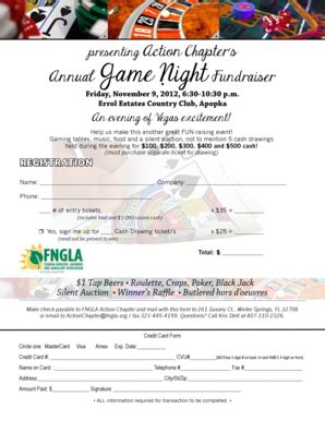 Fillable Online fngla presenting Annual Action Chapter s Game Night ...