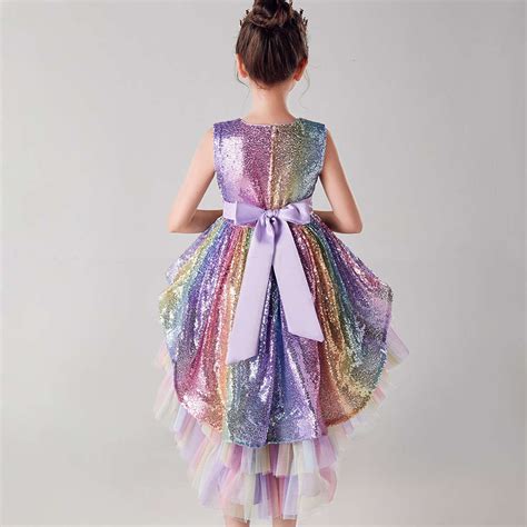 Shop Online Girls Purple Sequin Embellished High-Low Hem Sleeveless ...