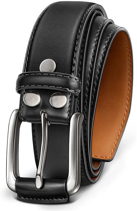 Buy Contacts Men's Genuine Leather Pin Buckle Belt | Leather Belt for ...