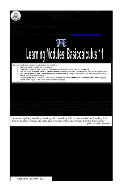 Image result for Basic Calculus Quarter 4 Module 2