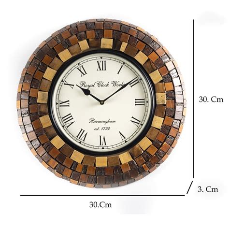 Buy VEDAS Vamika Heritage Wooden Wall Clock - 30 cm from Vedas at just ...