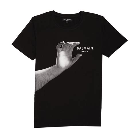 BALMAIN Midnight Shadow Slim Fit Graphic Cotton Tee – Brand Drops