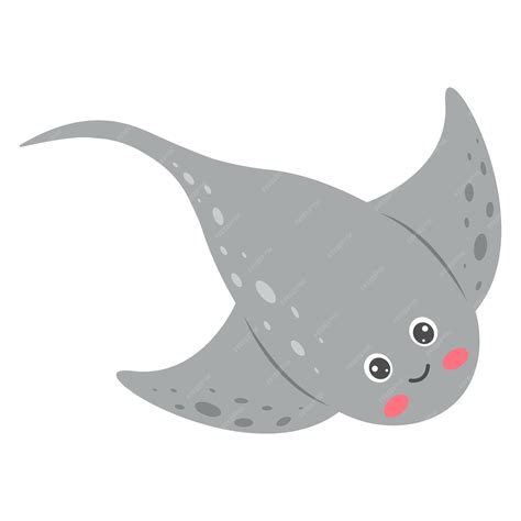 Premium Vector | Cartoon stingray sea animal vector illustration