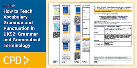How to Teach Vocabulary, Grammar and Punctuation in UKS2: Grammar and