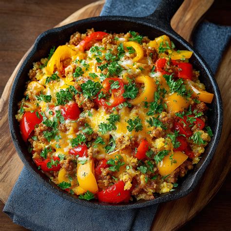 Un-Stuffed Bell Pepper Skillet: A Quick Rice Bowl Delight! - Keto ...