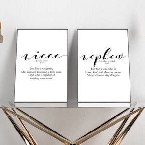 Buy Niece Nephew Definition Prints Set of 2, Word Definition Printables ...