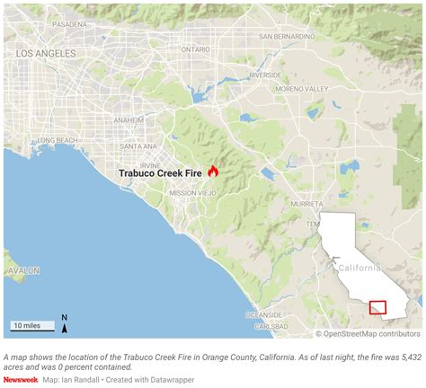 Trabuco Canyon Fire: Map Shows Blaze Near Airport Lit by Fire Safety ...