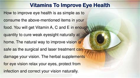 PPT - Vitamins to Improve Eye Health, Vision Herbal Supplements PowerPoint Presentation - ID:8013174